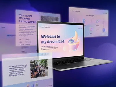 Portfolio website prototype animation graphic design ui