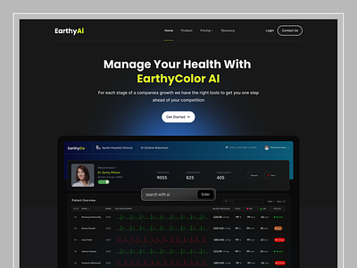 Ai Health Service Page ai artificial intelligence branding care chatgpt creative digital health doctor ecg graphic design health patient sass ui ux website