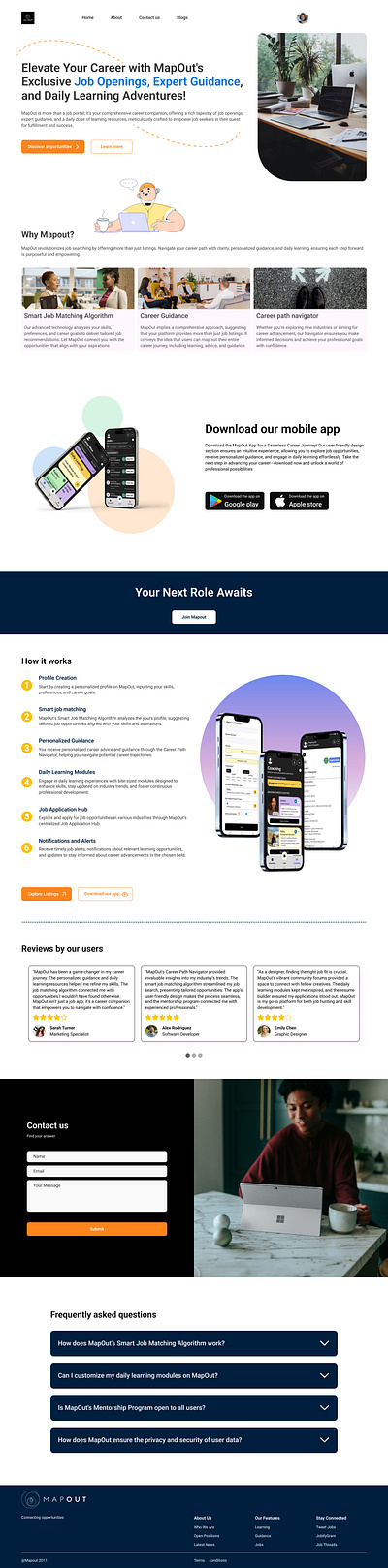 Job searching website figma landing page responsive design ui ux web design