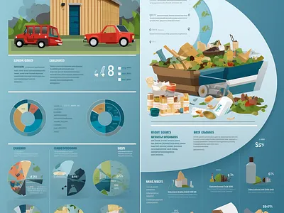 Data Visualization of Waste Management Statistics graphic design infographics skipbins