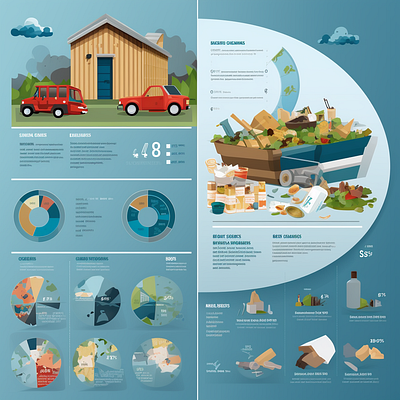 Data Visualization of Waste Management Statistics graphic design infographics skipbins