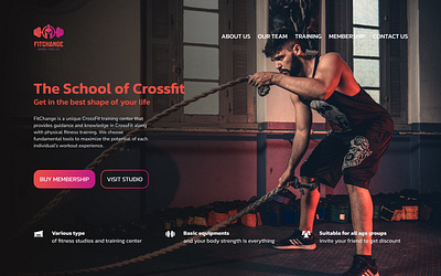 Gym Website graphic design interface website