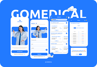 GoMedical - pharmacy app (IoT based) branding design iot logo pharmacy ui ux