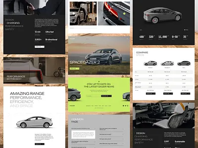 Electric Car Website - Car Detail Page automobile car car shop cars detail product ecofriendly electric electric car electric vehicles product product detail product page tesla transport transportation ui uiux vehicle web design website