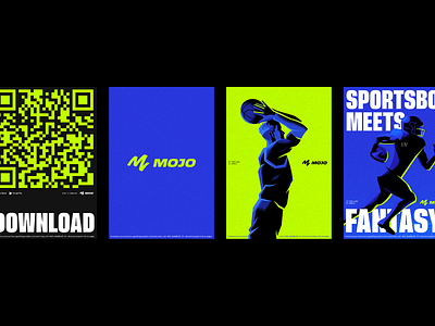 Mojo - Campaign Posters / Ads advertising app basketball brand design branding clean design graphic design illustration logo marketing poster poster design qr code sports typography ui ux web website