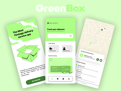 GreenBox - The Ordinary Package Delivery App animation app branding delivery graphic design logo ordinary shipments ui ux