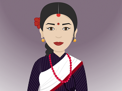 Capturing Newari Elegance: My First Digital Art Creation artistic creative culture digitalart figma figmaart figmadesign illustration nepal newari traditional womeninart