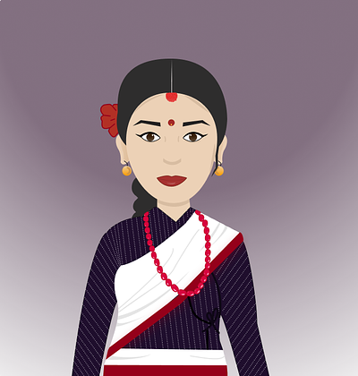 Capturing Newari Elegance: My First Digital Art Creation artistic creative culture digitalart figma figmaart figmadesign illustration nepal newari traditional womeninart