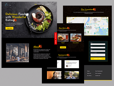 Food & Restaurant Website Landing Page bar restaurent develpment landing page optin page website design