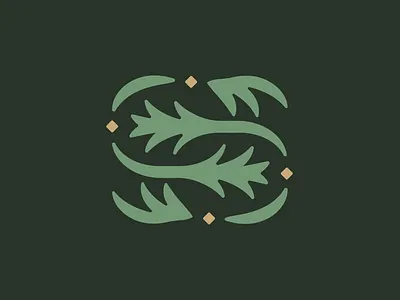 Leafy Letter S icon illustration initial lettering monogram