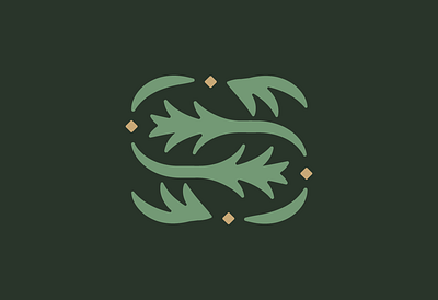 Leafy Letter S icon illustration initial lettering monogram