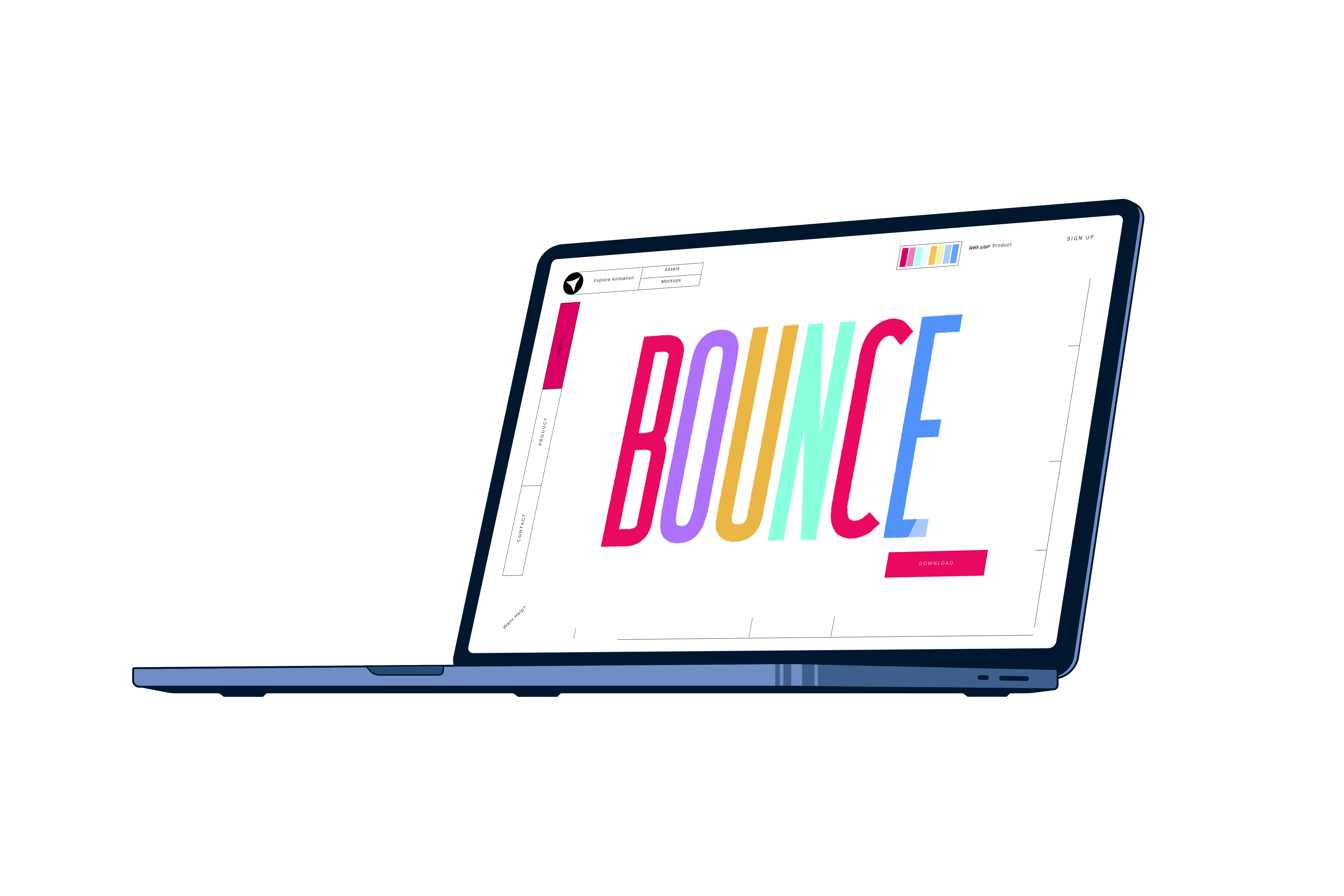 Animated Landing Page :Bouncer animation branding design figma graphic design landing page motion graphics typography ui user interface ux uxui website