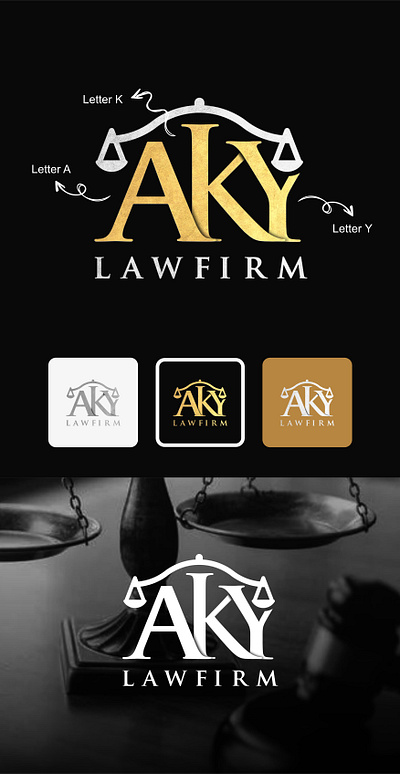 Logo Law Firm AKY branding business design graphic design icon illustration logo minimal ui vector