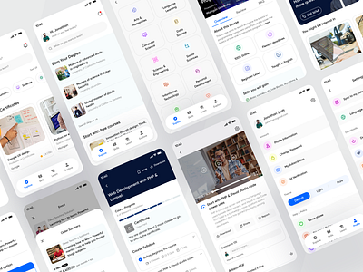 E-learning App app design cleandesign course coursediscovery design e learning easypayments education app educationaljourney elearningadventure elearningapp filllo ios learning platform liveclasses mobile online class saas ui uiux