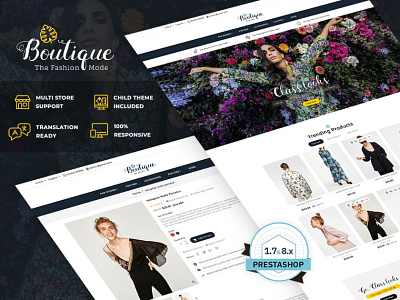 Boutique – Fashion & LifeStyle – eCommerce Responsive Theme art branding design ecommerce fashion furniture illustration logo opencart prestashop responsive shopify style template templatetrip theme ui woocommerce wordpress