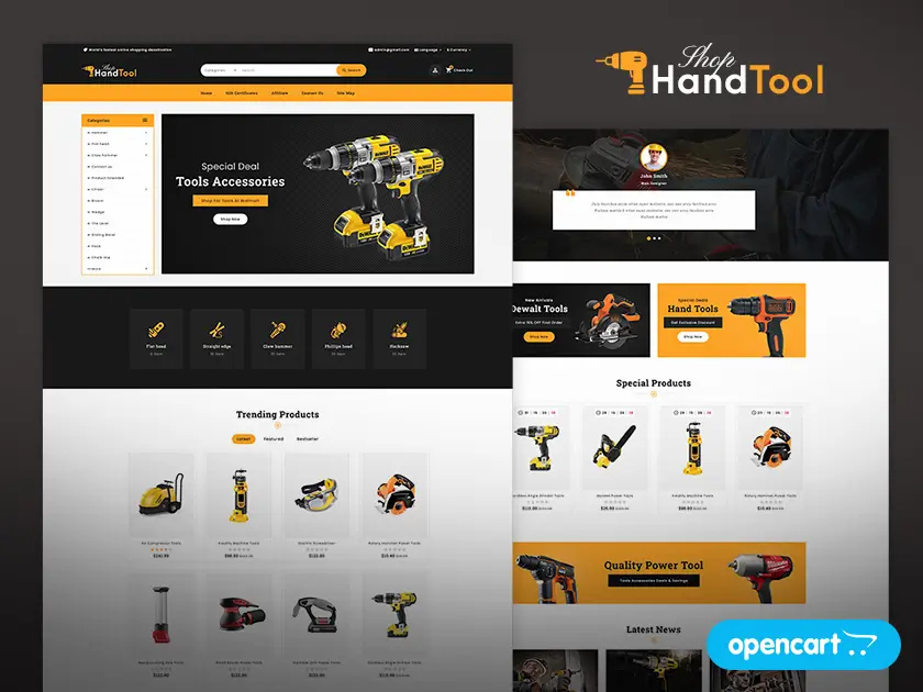 Hand Tool Shop – Multipurpose And Professional eCommerce Theme branding design ecommerce fashion furniture graphic design illustration logo opencart prestashop responsive shopify style template templatetrip theme ui unique woocommerce wordpress