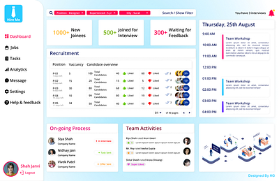 Revolutionizing HR: Introducing the Ultimate "Hire Me" App acceptreject app calendar dataanalytics database design glassmorphism graphic design hireme hiring hr humanresources interview livestatus meeting neomorphism schedulemeeting ui ux