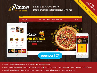 Pizza – eCommerce Theme For Online Pizza & Fast Food Store art branding design ecommerce fashion furniture graphic design illustration logo opencart prestashop responsive shopify style template templatetrip theme woocommerce wordpress