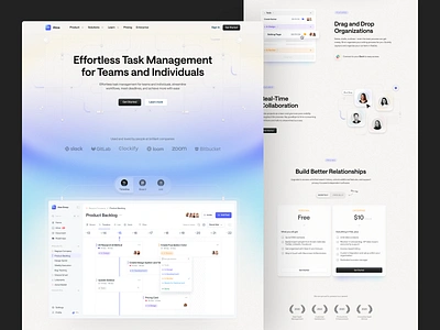 Atos - Task Management Website activity daily task dashboard data header hero list view management pricing product design saas saas design task task management task tracking team team collaboration web web design website