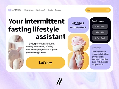 Intermittent Fasting Web Platform dashboard design design ui diet fasting healtcare health homepage interface landing landing page platform product design statistics ui ux web web interaction website