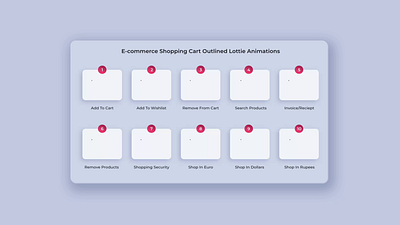E-commerce Shopping Cart Outlined Lottie Animation add product animation bill cart lottie animation for app currency delete product design ecommerce lottie animation illustration invoice lottie animation motion graphics online shopping rupees shopping cart shopping cart vector shopping in dollar shopping lottie animation shopping svg ux