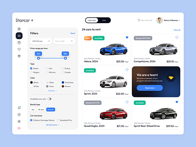Car Rental Dashboard Concept best app design booking car rent dashboard dashboard ui design uiux web web design