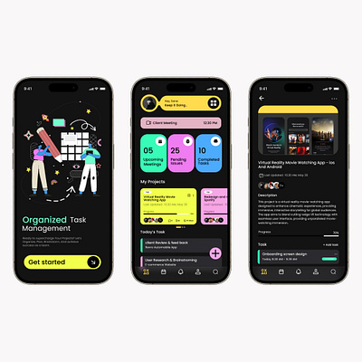 Task management app design concept app task management ui ux