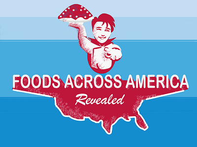 Foods Across America: Revealed blue branding design logo red