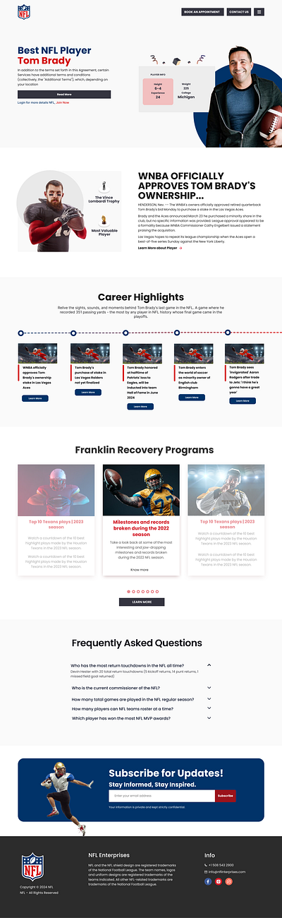 landing page footer home landing nfl slider