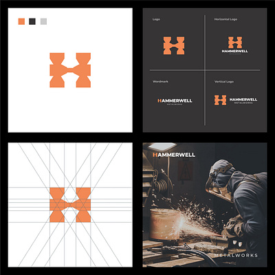 HAMMERWELL Logo Design Concept branding clean logo moder