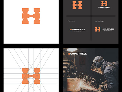 HAMMERWELL Logo Design Concept branding clean logo moder