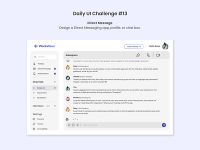 Daily UI #13 Direct Message 13 app application challenge creative dailyui design direct message interface minimal technology ui ui design uiux user experience user friendly user interface ux web app website