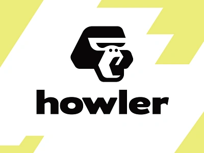 Howler angry animal ape branding chimp geometric gorilla graphic design howl illustration logo logo design logos loud monkey scream screaming shout tough