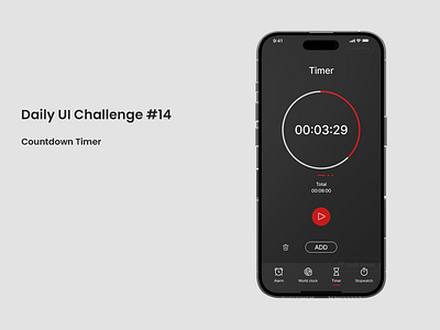 Daily UI #14 Countdown Timer app challenge clean ui clock countdown creative dailyui design digital graphic design minimal mobile mobile app technology timer trending ui user experience user interface ux
