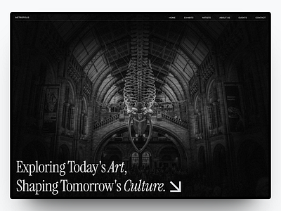 Metropolis - Modern Museum Website branding design graphic design landing page modern museum ui web design website