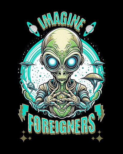 Imagine alien retro shirt design streetwear design vintage