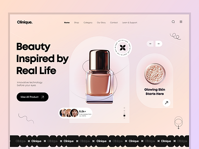 Cosmetic Product💄💅 cosmetic design hero section landing page minimal modern nail skin care ui uiux web web design