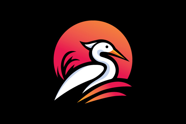 Heron logo design for sale