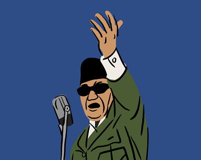Sukarno draw figure graphic design illustration indonesia politics