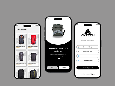 UI Mobile App : AVTECH 🗻 branding graphic design logo ui