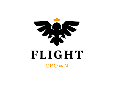 FLIGHT CROWN bird black branding crown logo negative space orange
