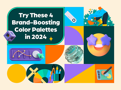 Exploring brand-boosting color palettes in 2024 3d 3d illustration animation branding color inspiration color palette design assets free assets graphic design icon iconscout illustration inspiration lottie lottie animation motion motion graphics