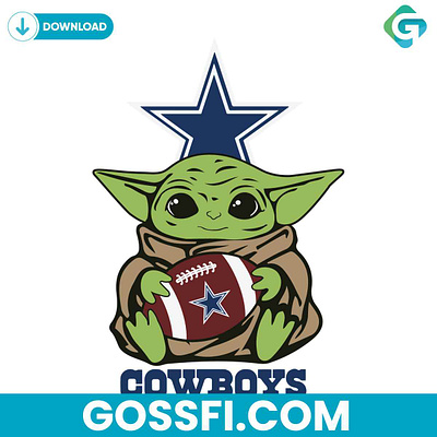 BABY YODA COWBOYS SVG svg