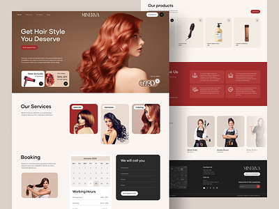 Hair Salon Landing Page beauty booking hair hair salon home page landing page ui ux web web design website website design