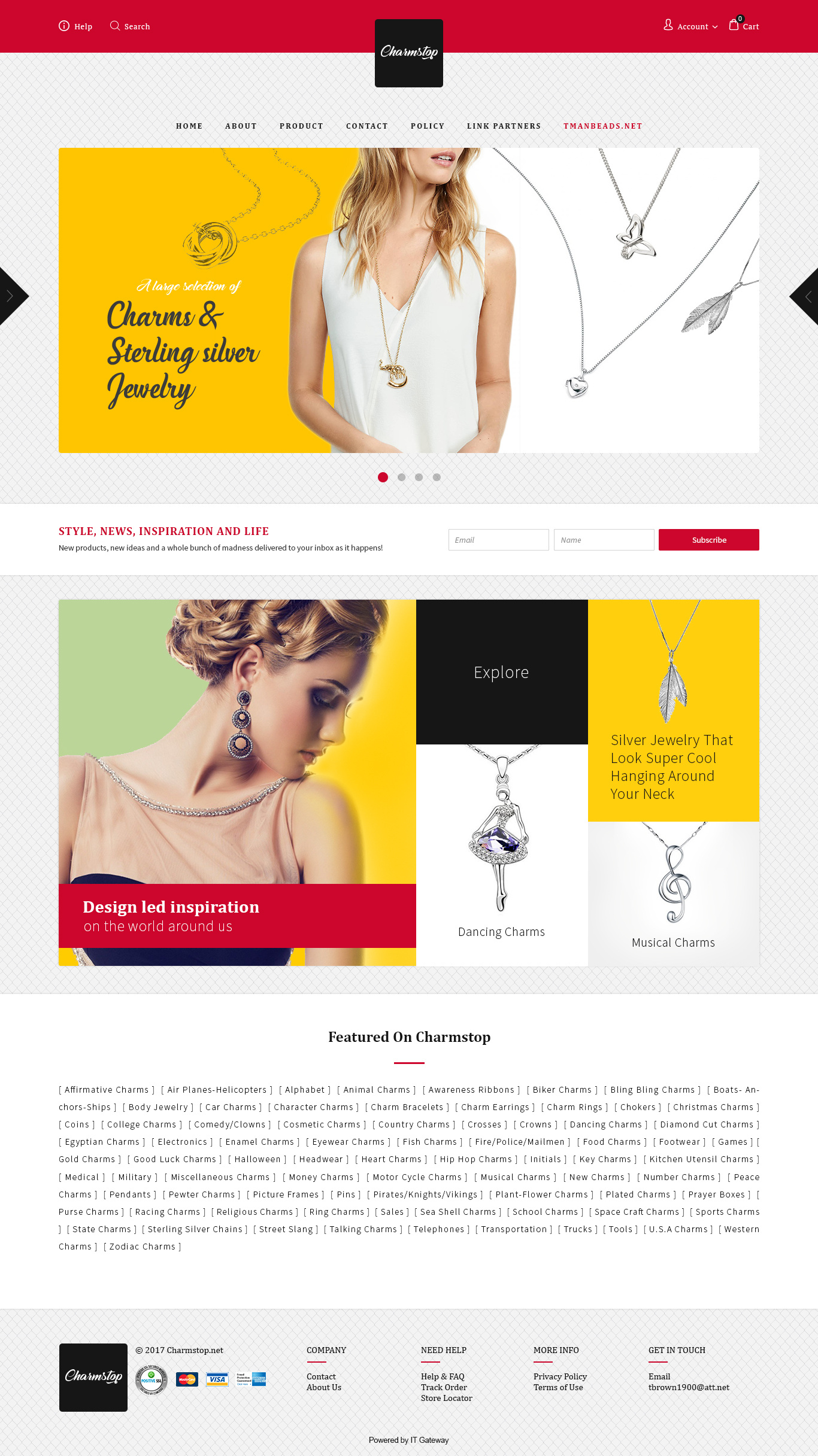 Website: Charmstop branding ui website