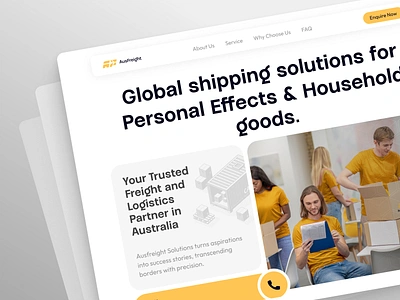 Logistics Delivery Website Design australia cargo cargo delivery courier deliver delivery freight happiness india logistic logistics company navigation parcel shipment shipping transport transportation yellow