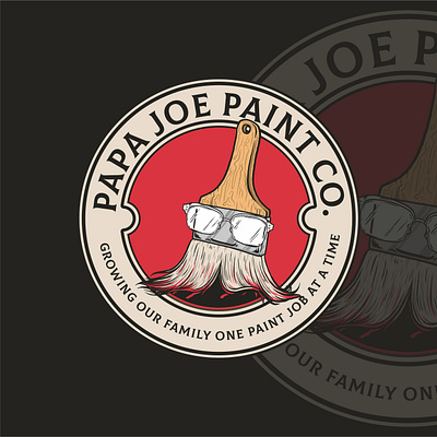 Papa Joe Paint Co. Logo branding design digital illustration drawing graphic design illustration logo logo badge logo design logo illustration logo retro logo round logo vintage paint vector