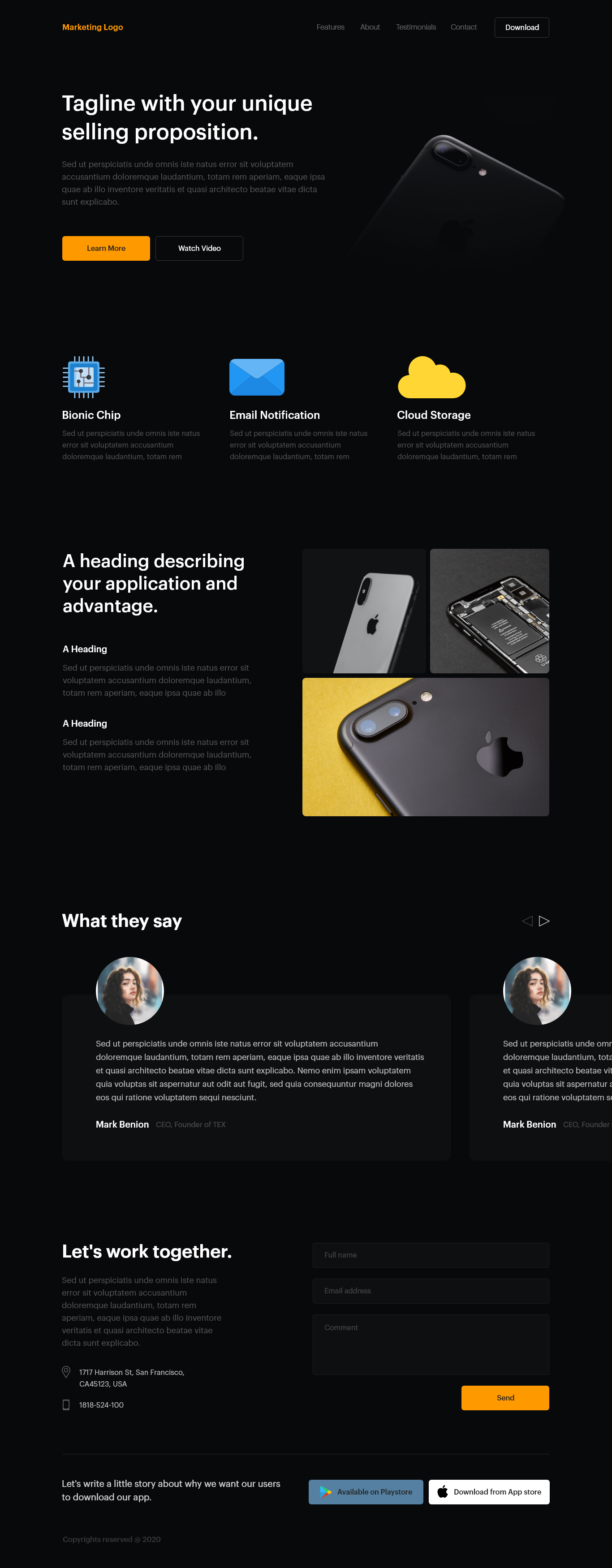Product Website landing page ui website