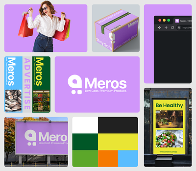 Meros Supermarket Brand identity Design branding graphic design logo logodesign motion graphics supermarket supermarket design