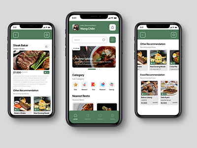 Food App Home food foodapp foodmenu greenapp homepage menu ui